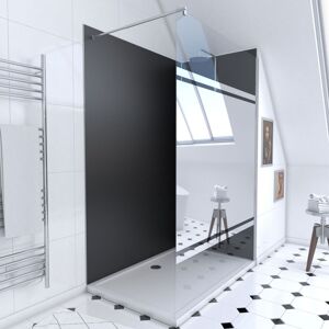 Aurlane Ensemble complet douche à l'Italiennne avec Receveur 90x120 + Paroi miroir + Panneaux muraux noir Aurlane Ensemble complet douche à l'Italiennne avec Receveur 90x120 + Paroi miroir + Panneaux muraux noir