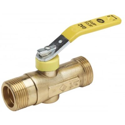 Robinet d'arrêt gaz DN25 MM G 1"1/4 MOP 0,5 - sans pattes - manette jaune FAVEX Robinet d'arrêt gaz DN25 MM G 1"1/4 MOP 0,5 - sans pattes - manette jaune FAVEX