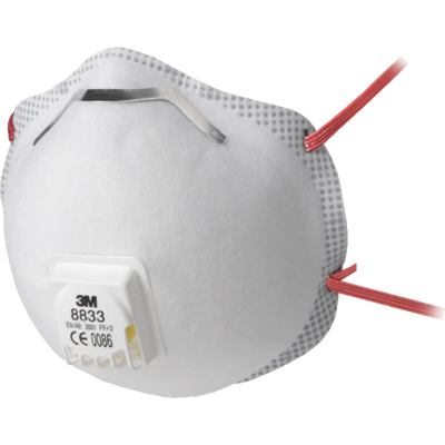 Masques jetables de protection respiratoire à coque, FFP3 avec Soupape 3M Cool Flow 8833 - Lot de 10 masques Masques jetables de protection respiratoire à coque, FFP3 avec Soupape 3M Cool Flow 8833 - Lot de 10 masques