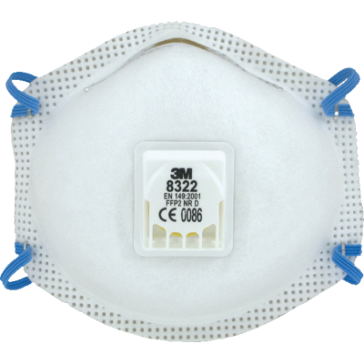 Masque jetable respiratoire à coque avec Soupape 3M Cool Flow FFP2 8322 - Lot de 10 masques Masque jetable respiratoire à coque avec Soupape 3M Cool Flow FFP2 8322 - Lot de 10 masques