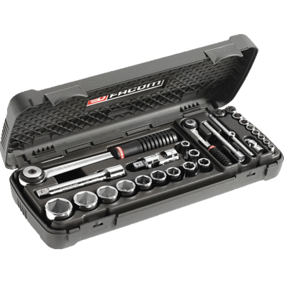 FACOM Coffret mixte clé + douilles 1/4" et 1/2" 6 pans métriques - 30 pièces FACOM Coffret mixte clé + douilles 1/4" et 1/2" 6 pans métriques - 30 pièces