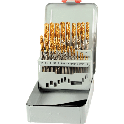 ASTRA Coffret de 24 forets cobalt queue cylindrique série courte DIN338N revêtus TiN ASTRA Coffret de 24 forets cobalt queue cylindrique série courte DIN338N revêtus TiN