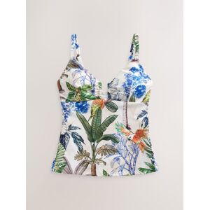 Next Cream/Navy Parrot Print Tankini Whipstitch Crop Bikini Top Next Cream/Navy Parrot Print Tankini Whipstitch Crop Bikini Top