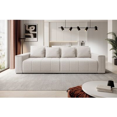 DOMO HOME Canapé MOTTA Bigsofa – Grand canapé avec fonction de couchage, 175x228 cm, 7 coussins, tissu KANSAS, 2 compartiments, couleur : Blanc DOMO HOME Canapé MOTTA Bigsofa – Grand canapé avec fonction de couchage, 175x228 cm, 7 coussins, tissu KANSAS, 2 compartiments, couleur : Blanc