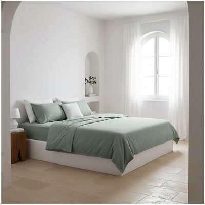 Morfeo Descanso Parure de draps en coton biologique vert – 150x190/200 Morfeo Descanso Parure de draps en coton biologique vert – 150x190/200