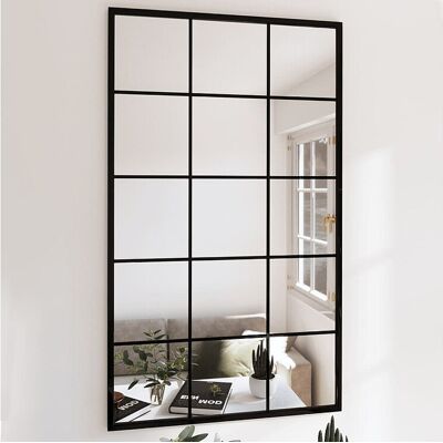 Miroirs muraux 6 pcs noir 100x60 cm métal Miroirs muraux 6 pcs noir 100x60 cm métal