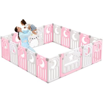 NECHE 16+2 panneaux - 190x190 cm - rose - Parc pour bébé NECHE 16+2 panneaux - 190x190 cm - rose - Parc pour bébé