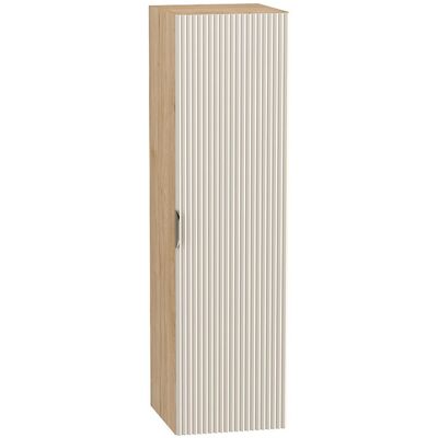 Meuble colonne suspendu de salle de bain WENA, façades cannelées, Willy, 120x33x33 cm, Cachemire/Noyer Meuble colonne suspendu de salle de bain WENA, façades cannelées, Willy, 120x33x33 cm, Cachemire/Noyer