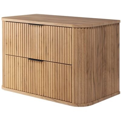 Meuble de salle de bain, Chêne Craft avec poignée noire, 80,4 x 51,7 x 41,5 cm Meuble de salle de bain, Chêne Craft avec poignée noire, 80,4 x 51,7 x 41,5 cm