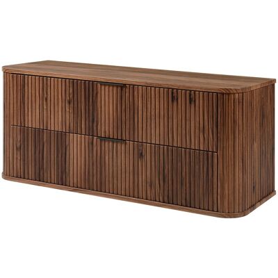 Meuble vasque suspendu pour salle de bain, chêne noyer, 120 x 51,7 x 41,5 cm Meuble vasque suspendu pour salle de bain, chêne noyer, 120 x 51,7 x 41,5 cm