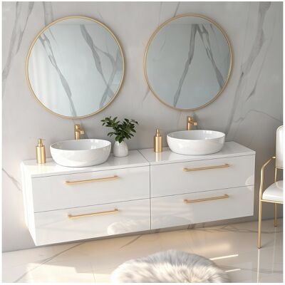 Meuble de salle de bain suspendu ONE 120 cm - 4 tiroirs - blanc brillant - ONE Meuble de salle de bain suspendu ONE 120 cm - 4 tiroirs - blanc brillant - ONE