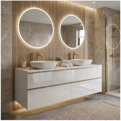 Meuble de salle de bain suspendu ONE 120 cm - 4 tiroirs - blanc brillant - ONE Meuble de salle de bain suspendu ONE 120 cm - 4 tiroirs - blanc brillant - ONE