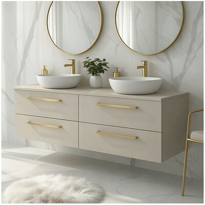 Meuble de salle de bain suspendu ONE 120 cm - 4 tiroirs - cachemire - ONE Meuble de salle de bain suspendu ONE 120 cm - 4 tiroirs - cachemire - ONE