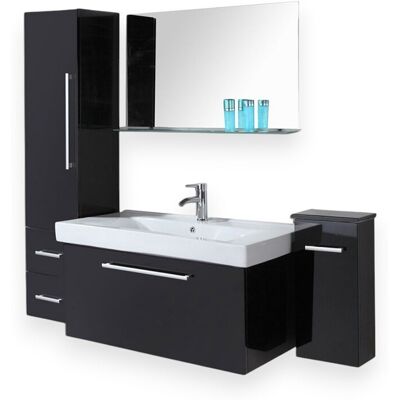 ELITESHOPPING Meuble salle de bain 100 cm lavabo et colonne compris – Lise ELITESHOPPING Meuble salle de bain 100 cm lavabo et colonne compris – Lise