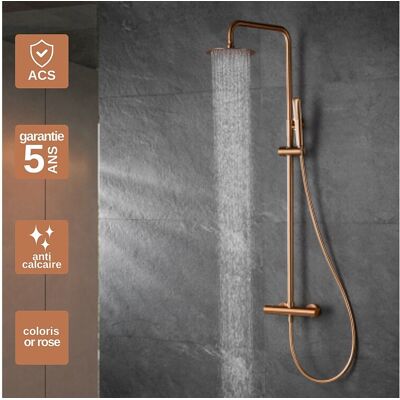 IMEX PRODUCTS Colonne de Douche Thermostatique Anti-Calcaire Or Rose Cuivré - IMEX NAPOLES BTN047/ORC IMEX PRODUCTS Colonne de Douche Thermostatique Anti-Calcaire Or Rose Cuivré - IMEX NAPOLES BTN047/ORC
