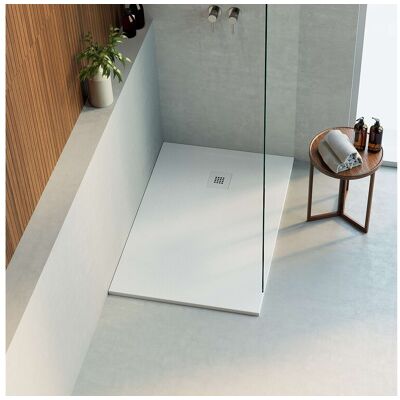 Receveur de douche 180x90 extra-plat Blanc en résine minérale antidérapant effet ardoise - Thor LAVABERG Receveur de douche 180x90 extra-plat Blanc en résine minérale antidérapant effet ardoise - Thor LAVABERG
