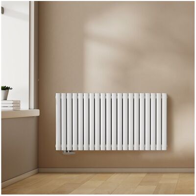 EMKE Radiateur eau chaude en acier Tube Rond Radiateur Mural Blanc 60x118cm 1828W Double Couche EMKE Radiateur eau chaude en acier Tube Rond Radiateur Mural Blanc 60x118cm 1828W Double Couche