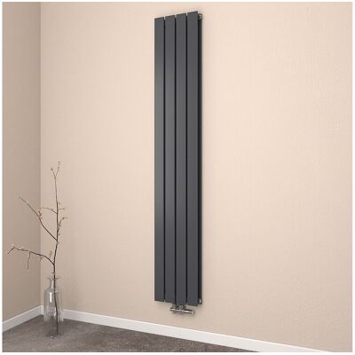 EMKE Radiateur eau chaude en acier Tube Plat Radiateur Mural Noir 180x30cm 911W Double Couche EMKE Radiateur eau chaude en acier Tube Plat Radiateur Mural Noir 180x30cm 911W Double Couche