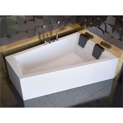Baignoire asymétrique 170x125 Droite INTIMA acrylique blanc + avec Tablier + Repose Tête + Pieds + Vidage à chromé Baignoire asymétrique 170x125 Droite INTIMA acrylique blanc + avec Tablier + Repose Tête + Pieds + Vidage à chromé
