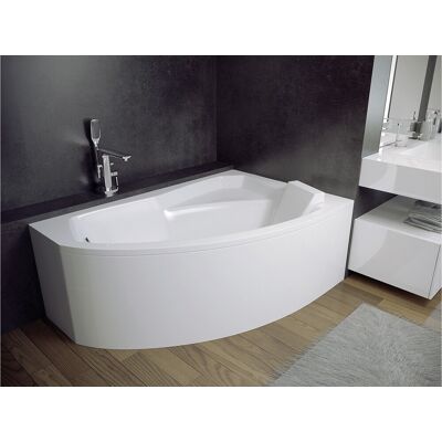 Baignoire asymétrique 170x110 Droite RIMA acrylique blanc + avec Tablier + Repose Tête + Pieds + Vidage à chromé Baignoire asymétrique 170x110 Droite RIMA acrylique blanc + avec Tablier + Repose Tête + Pieds + Vidage à chromé