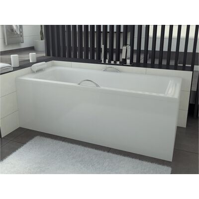 Baignoire rectangulaire 110x70 TALIA acrylique blanc + avec Tablier + Pieds + Vidage à chromé Baignoire rectangulaire 110x70 TALIA acrylique blanc + avec Tablier + Pieds + Vidage à chromé