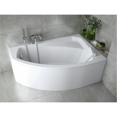 Baignoire asymétrique 130x85 Droite RIMA acrylique blanc + avec Tablier + Pieds + Vidage à chromé Baignoire asymétrique 130x85 Droite RIMA acrylique blanc + avec Tablier + Pieds + Vidage à chromé