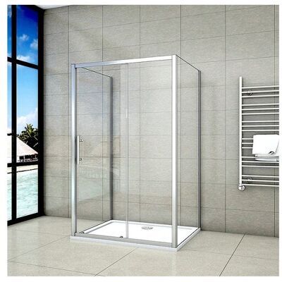 Aica Cabine de douche coulissante en forme U 100x70x70x190cm en 5mm verre de sécurité, porte de douche coulissante 100cm + 2 parois latérales Aica Cabine de douche coulissante en forme U 100x70x70x190cm en 5mm verre de sécurité, porte de douche coulissante 100cm + 2 parois latérales