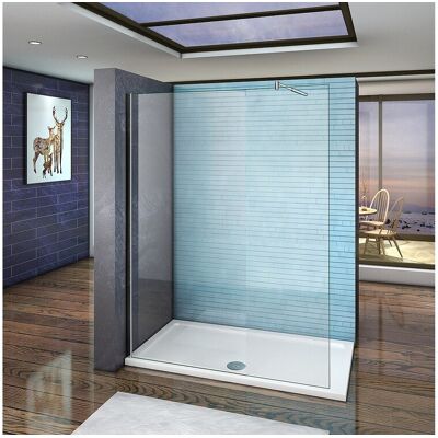 Aica Paroi de douche fixe à l'italienne 160x200cm - 10mm verre trempé anticalcaire - Avec barre de fixation 70-120cm en cylindrique Aica Paroi de douche fixe à l'italienne 160x200cm - 10mm verre trempé anticalcaire - Avec barre de fixation 70-120cm en cylindrique