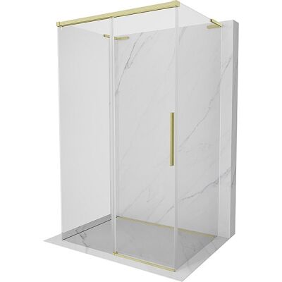 Mexen Rox-3S L cabine de douche 3-parois coulissante 145 x 85 cm, transparent, or brossé - 8C2L-145-085-55-00-3S Mexen Rox-3S L cabine de douche 3-parois coulissante 145 x 85 cm, transparent, or brossé - 8C2L-145-085-55-00-3S
