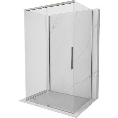 Mexen Rox-3S cabine de douche à 3 parois coulissante 150 x 95 cm, transparent, nickel brossé - 8C2-150-095-97-00-3S Mexen Rox-3S cabine de douche à 3 parois coulissante 150 x 95 cm, transparent, nickel brossé - 8C2-150-095-97-00-3S