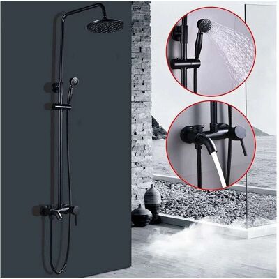 Carat – Colonne de douche noire avec bec de baignoire Carat – Colonne de douche noire avec bec de baignoire