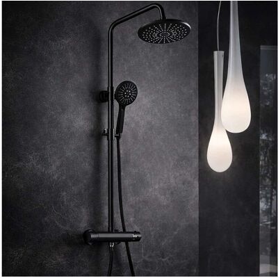 Colonne de douche thermostatique noire – Hambourg Colonne de douche thermostatique noire – Hambourg