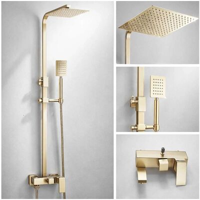 Colonne bain douche mitigeur doré brossé, Tsari Colonne bain douche mitigeur doré brossé, Tsari