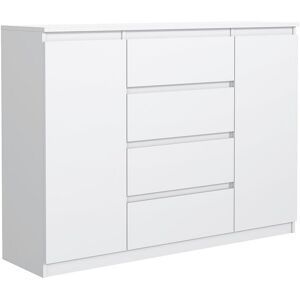 MebLocker Commode à 4 tiroirs, 2 Portes, 140 cm, idéale pour Le Salon, la Chambre à Coucher, la Chambre d'enfant et Le Bureau, Solution Moderne et élégante (Blanc) MebLocker Commode à 4 tiroirs, 2 Portes, 140 cm, idéale pour Le Salon, la Chambre à Coucher, la Chambre d'enfant et Le Bureau, Solution Moderne et élégante (Blanc)