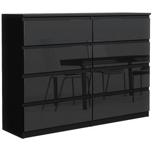 MebLocker Commode à 8 tiroirs, 140 cm, idéale pour Le Salon, la Chambre à Coucher, la Chambre d'enfant, la Chambre d'adolescent(Nior avec des Façades Brillantes) MebLocker Commode à 8 tiroirs, 140 cm, idéale pour Le Salon, la Chambre à Coucher, la Chambre d'enfant, la Chambre d'adolescent(Nior avec des Façades Brillantes)