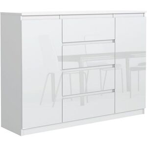 MebLocker Commode à 4 tiroirs, 2 Portes, 140 cm, idéale pour Le Salon, la Chambre à Coucher, la Chambre d'enfant et Le Bureau, MebLocker Commode à 4 tiroirs, 2 Portes, 140 cm, idéale pour Le Salon, la Chambre à Coucher, la Chambre d'enfant et Le Bureau,