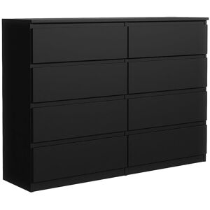 MebLocker Commode Chambre 8 tiroirs Noir 138,5x101,5x39 cm - Meuble Salon - Commode Haute Entrée - Meuble de Rangement Chambre MebLocker Commode Chambre 8 tiroirs Noir 138,5x101,5x39 cm - Meuble Salon - Commode Haute Entrée - Meuble de Rangement Chambre