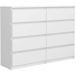 MebLocker Commode Chambre 8 tiroirs Blanc 138,5x101,5x39 cm - Meuble Salon - Commode Haute Entrée - Meuble de Rangement Chambre MebLocker Commode Chambre 8 tiroirs Blanc 138,5x101,5x39 cm - Meuble Salon - Commode Haute Entrée - Meuble de Rangement Chambre