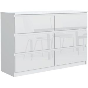 MebLocker Commode 6 TiroirsBlanc avec des Façades Brillantes 140 cm - Design Minimaliste - 138,5 x 39 x 78,5 cm - Meuble de Rangement Spacieux pour Chambre MebLocker Commode 6 TiroirsBlanc avec des Façades Brillantes 140 cm - Design Minimaliste - 138,5 x 39 x 78,5 cm - Meuble de Rangement Spacieux pour Chambre