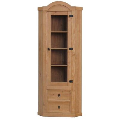 Ebuy24 Nouveau Mexique Armoire d'angle - Style Rustique, Porte en Verre, 2 Tiroirs Ebuy24 Nouveau Mexique Armoire d'angle - Style Rustique, Porte en Verre, 2 Tiroirs
