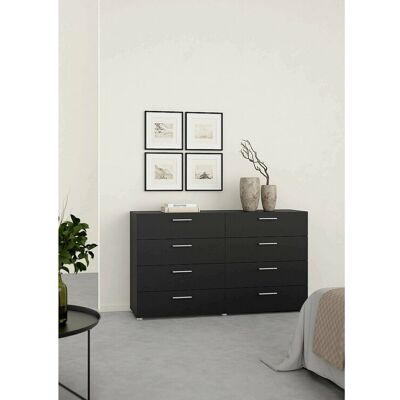 Dmora Buffet Dsattol, Buffet du salon, Commode de salon, Garde-manger de cuisine, 140x40 h82 cm, Noir Dmora Buffet Dsattol, Buffet du salon, Commode de salon, Garde-manger de cuisine, 140x40 h82 cm, Noir