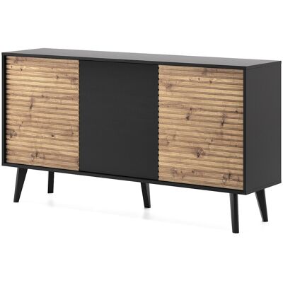 DOMO HOME Buffet WILLOW K-154 – 154 cm Largeur, Pieds Métalliques, Rangement Push-to-Open, Chêne Artisan, Moderne pour Salon DOMO HOME Buffet WILLOW K-154 – 154 cm Largeur, Pieds Métalliques, Rangement Push-to-Open, Chêne Artisan, Moderne pour Salon