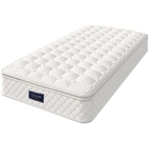 ModernLuxe Matelas à ressorts 90x200 cm mousse ép.25 cm - dureté H3 - housse matelassée en microfibre - Blanc ModernLuxe Matelas à ressorts 90x200 cm mousse ép.25 cm - dureté H3 - housse matelassée en microfibre - Blanc