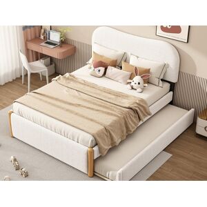MERAX Lit Gigogne Blanc Moderne - 140x200 + 90x190 - Canapé-Lit MERAX Lit Gigogne Blanc Moderne - 140x200 + 90x190 - Canapé-Lit