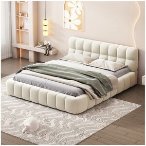 Lit capitonné beige 160x200cm - Lit Lit capitonné beige 160x200cm - Lit