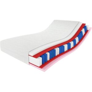 VISCO - Matelas à ressorts ensachés 7 zones Cailano, 200 x 200 cm, hauteur du matelas env. 25 cm, degré de fermeté H3, couleur : aloe vera, housse incluse VISCO - Matelas à ressorts ensachés 7 zones Cailano, 200 x 200 cm, hauteur du matelas env. 25 cm, degré de fermeté H3, couleur : aloe vera, housse incluse