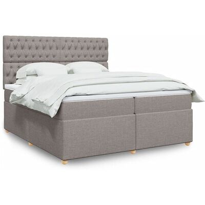 vidaXL Lit boxspring 200x200 cm avec matelas - Taupe vidaXL Lit boxspring 200x200 cm avec matelas - Taupe
