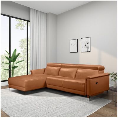 Loft24 Lund3 places 1 fauteuil inclinable à gauche électrique Cognac Loft24 Lund3 places 1 fauteuil inclinable à gauche électrique Cognac