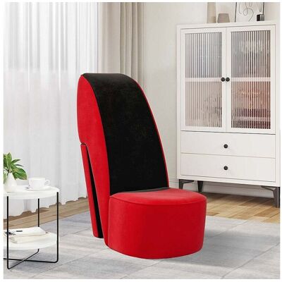 vidaxl Chaise en forme de talon haut rouge velours vidaxl Chaise en forme de talon haut rouge velours
