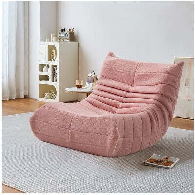 Pouf Velours Rose - Mousse Haute Densité - Salon Pouf Velours Rose - Mousse Haute Densité - Salon